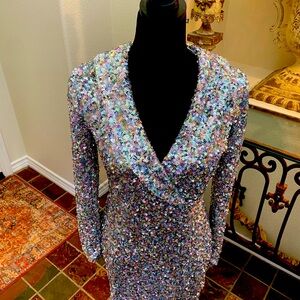 Dazzling Multicolor Sequin Wedding Dress